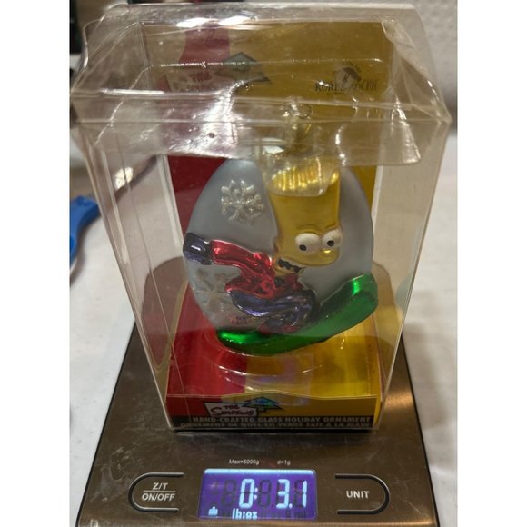 The Simpsons Bart Simpson Snowboard Snowflake Hand Blown Glass Ornament (2006) - Picture 11 of 11